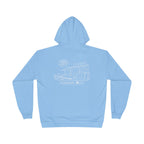Vintage Humbleknight  Surf Shack Hoodie — Palm Tree Beach Pullover with 'The Surfside' Sketch