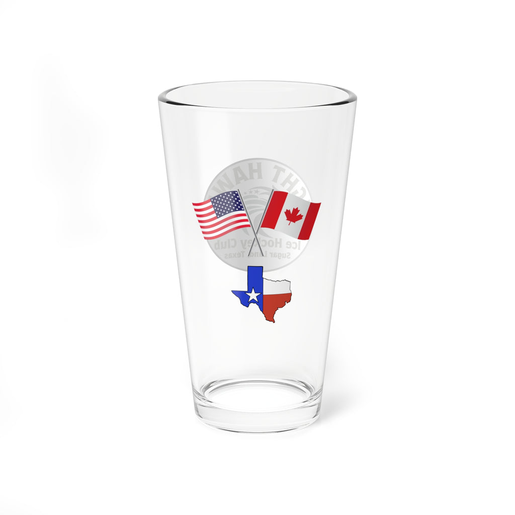 z16oz Mixing Glass — Hockey Club Flags (USA, Canada, Texas)