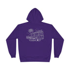 Vintage Humbleknight  Surf Shack Hoodie — Palm Tree Beach Pullover with 'The Surfside' Sketch