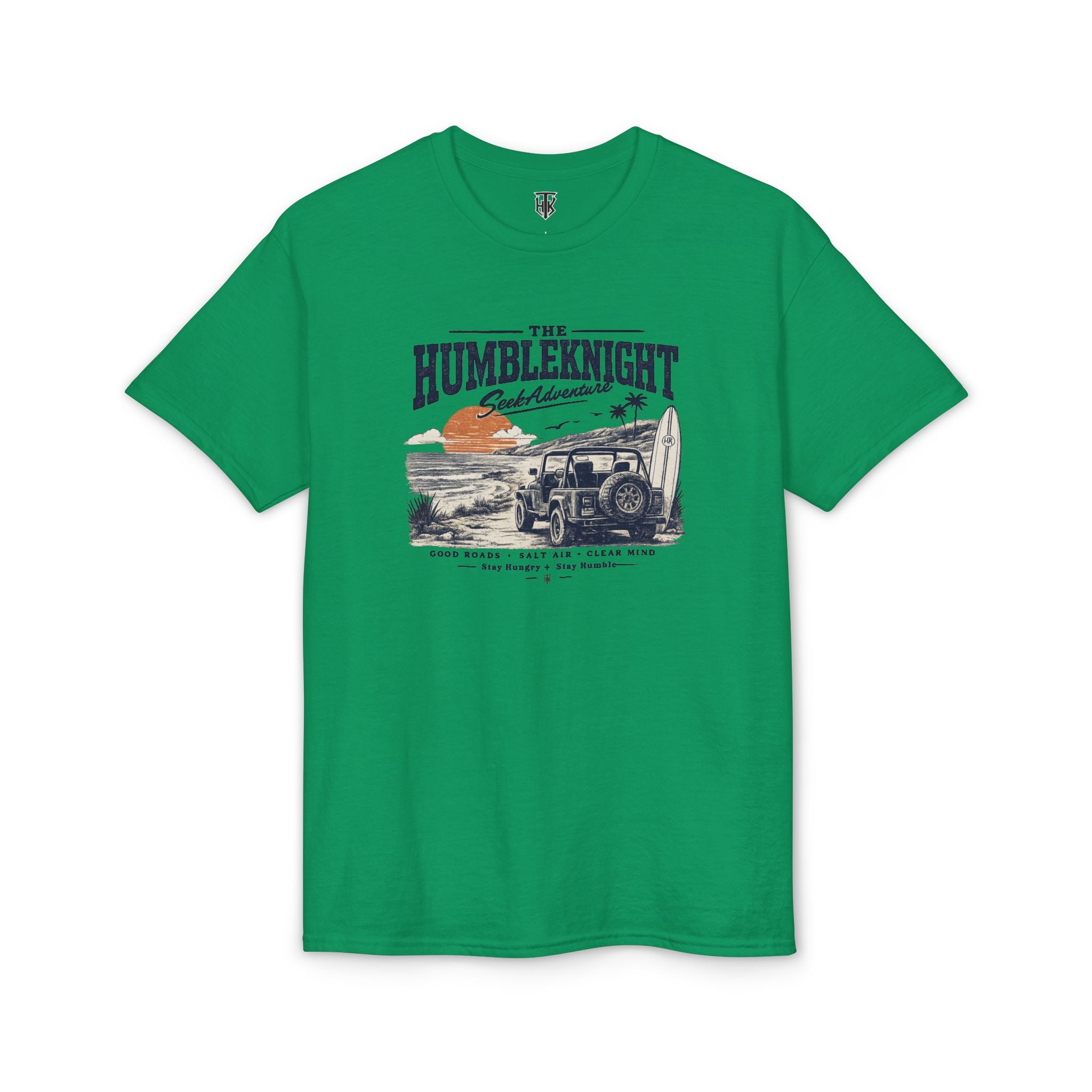 HumbleKnight Surf Jeep T-Shirt — Vintage Beach Adventure Graphic Tee