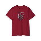Shield Monogram Tee — Elegant Metallic Initials Graphic T-Shirt
