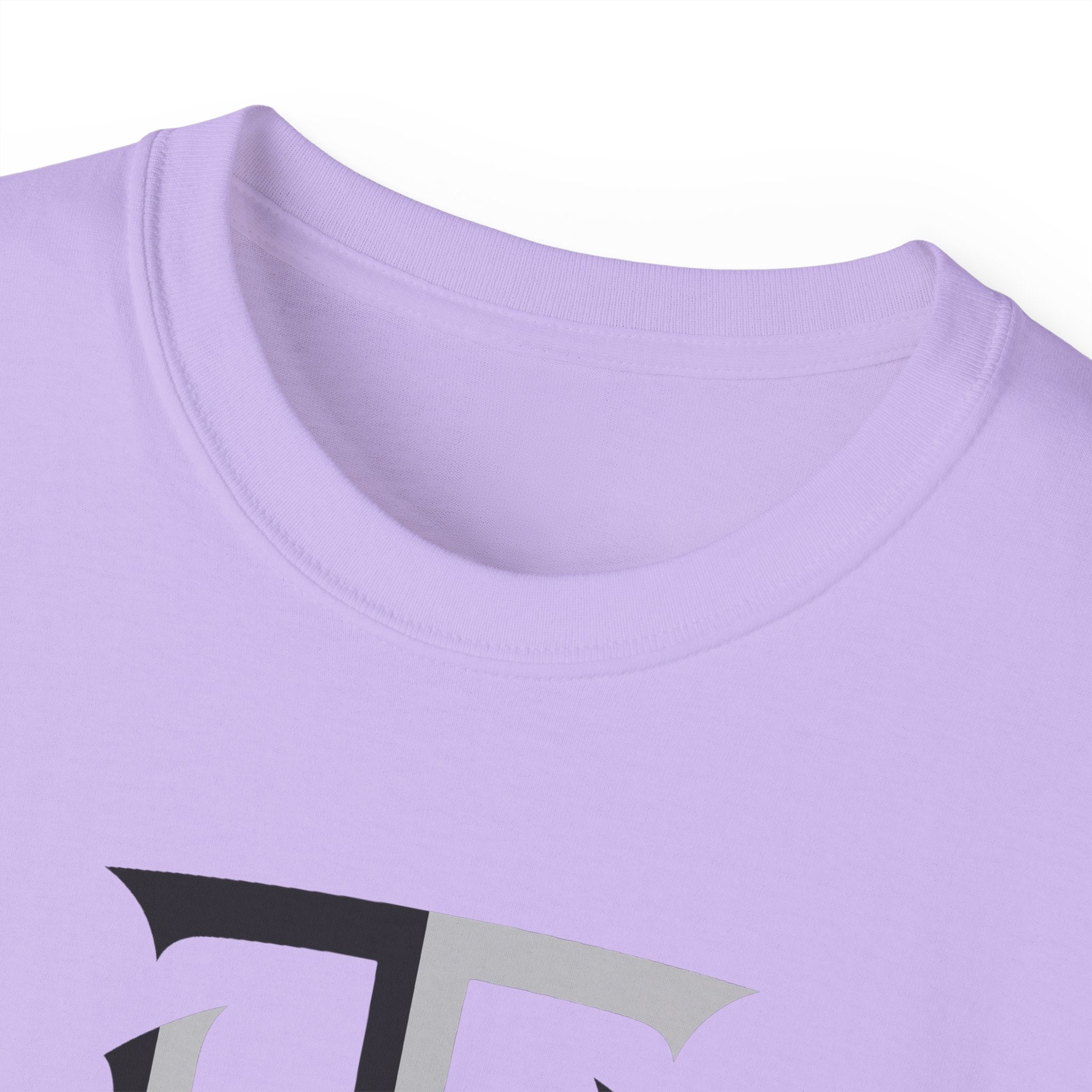 Shield Monogram Tee — Elegant Metallic Initials Graphic T-Shirt