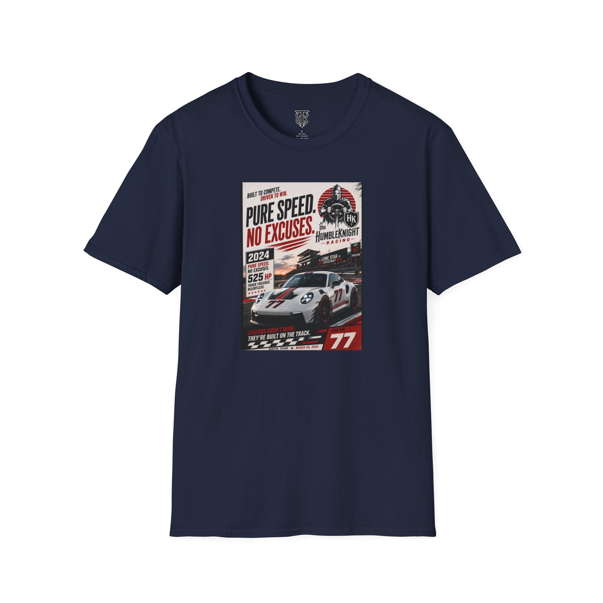 Racing Tee - "Pure Speed. No Excuses." Vintage Race Car Graphic T-Shirt