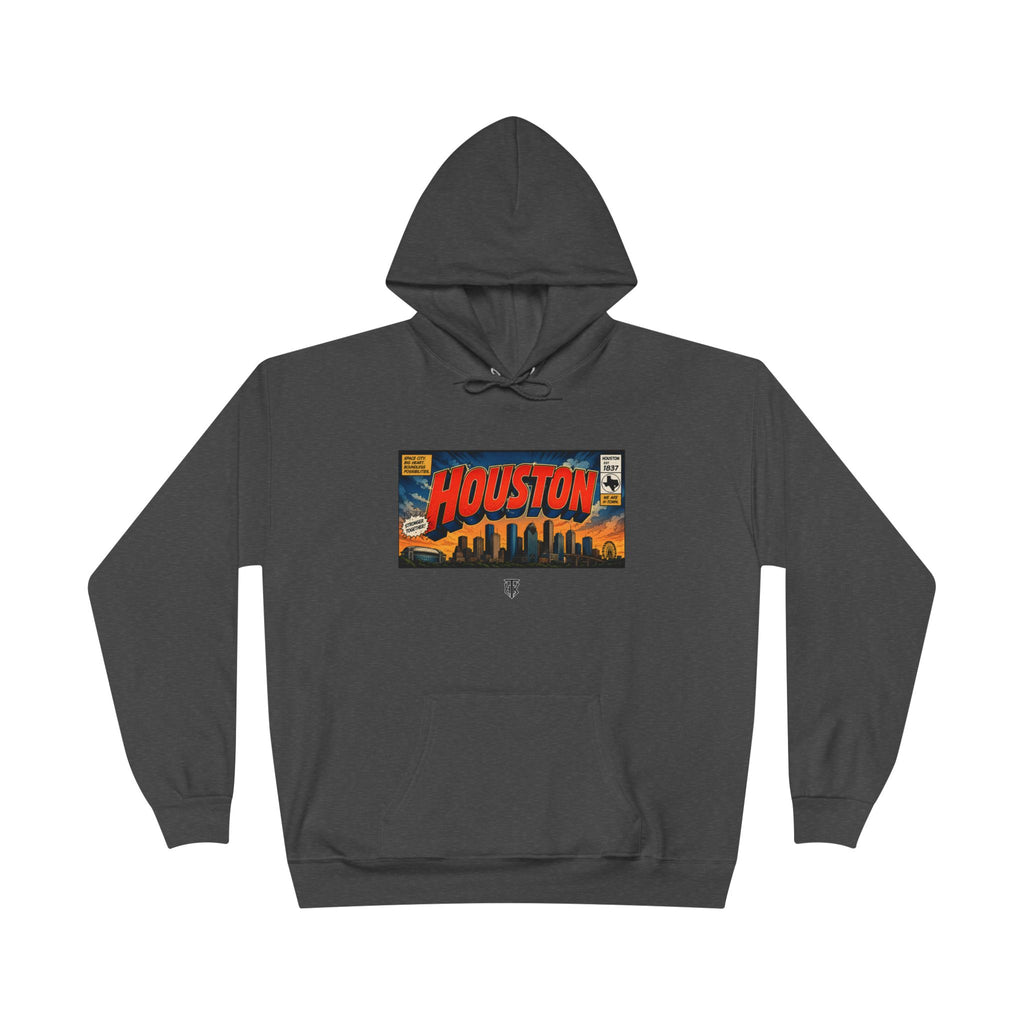 Houston Skyline Hoodie — Vintage Comic Book Design