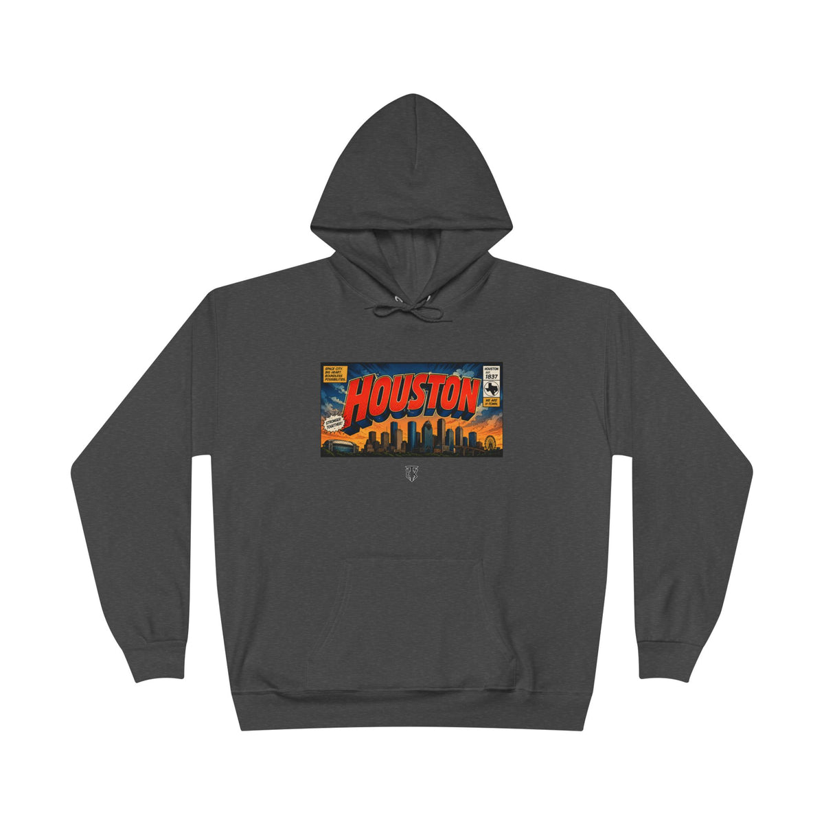 Houston Skyline Hoodie — Vintage Comic Book Design
