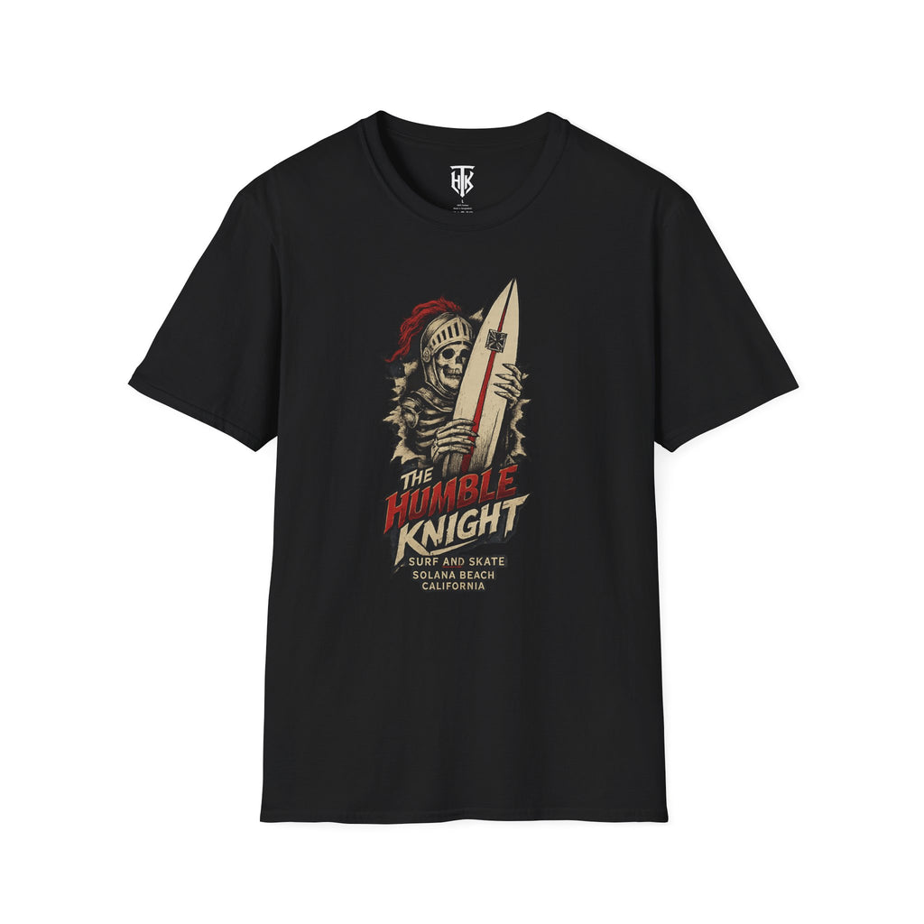 T‑Shirt — 'The Humble Knight' Skeleton Surfer Graphic Tee