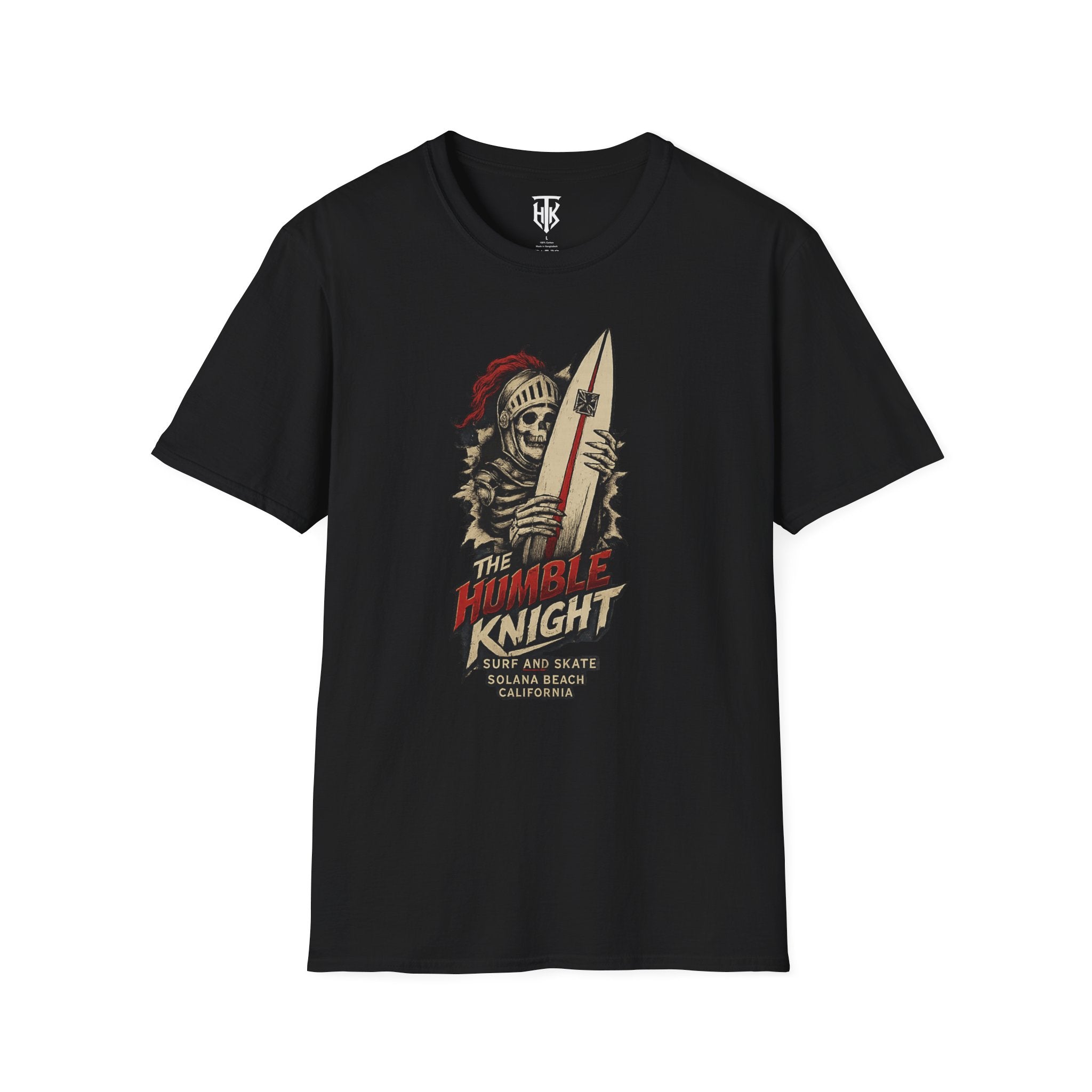 T‑Shirt — 'The Humble Knight' Skeleton Surfer Graphic Tee