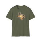 Texas Sunset State Map T-Shirt — Vintage Beach Palm Scenic Tee