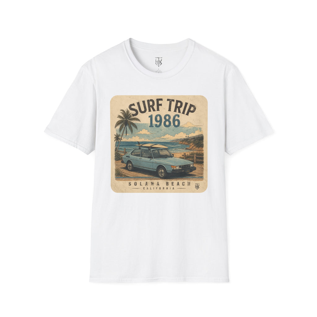 The HumbleKnight Surf Trip 1986 T-Shirt — Vintage Beach Surfboard Retro Vacation Tee