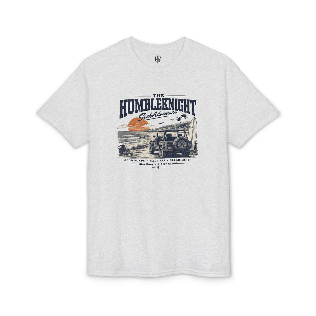 HumbleKnight Surf Jeep T-Shirt — Vintage Beach Adventure Graphic Tee