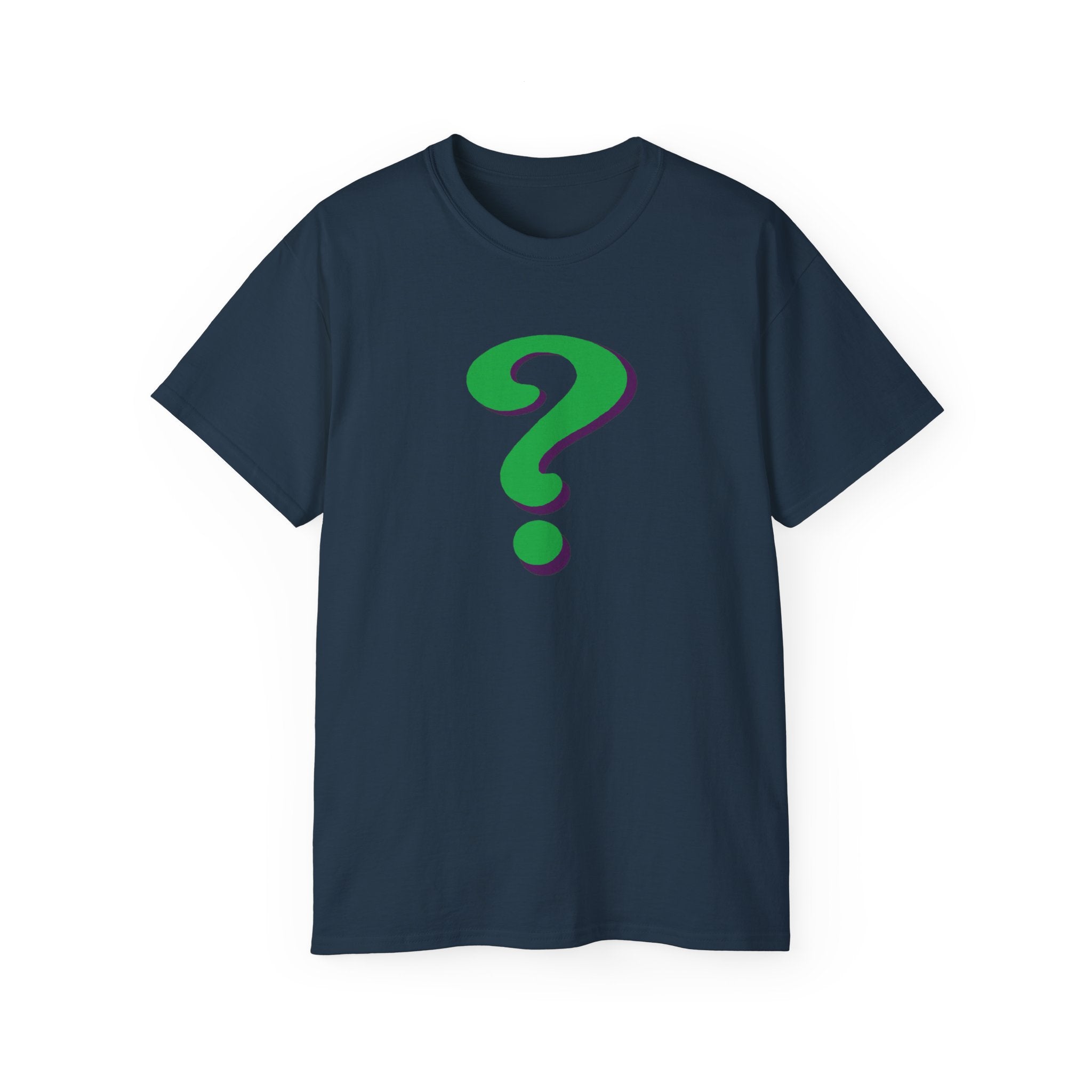 Riddle Me This Graphic T-Shirt — Green Retro Question Symbol Tee