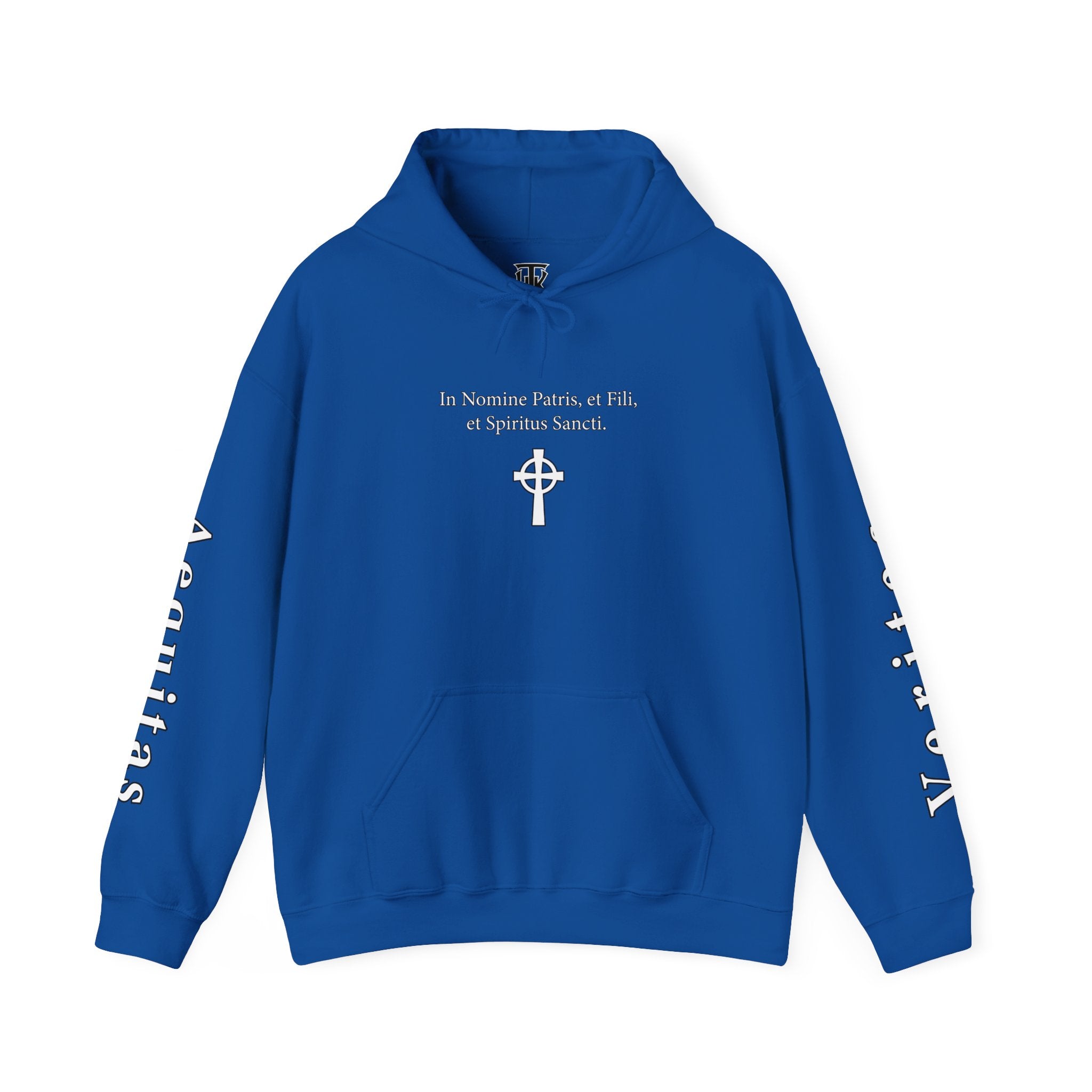 Veritas Aequitas "In Nomine Patris, et Filii, et Spiritus Sancti" Sleeve Scripture Pullover