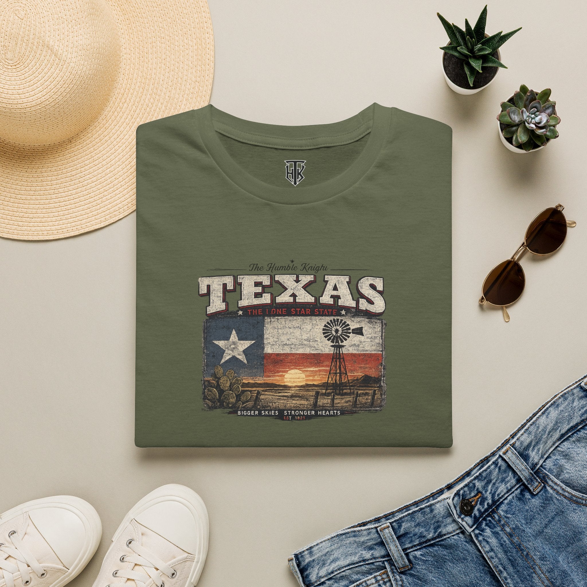 Texas Vintage Flag T-Shirt — The Lone Star State Retro Sunset Design