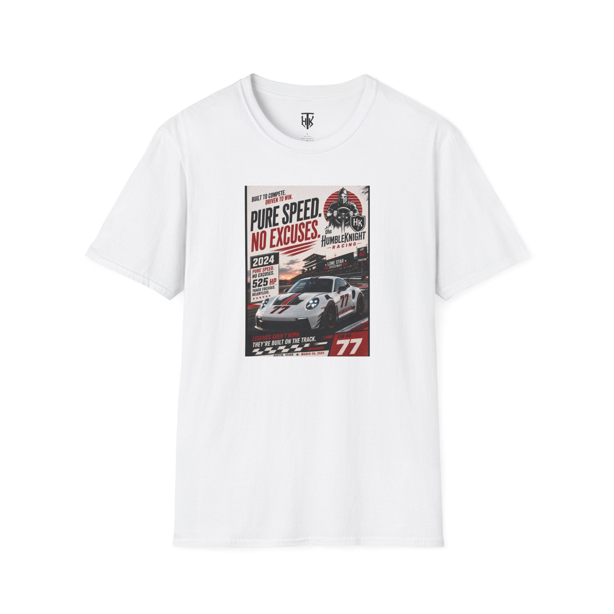 Racing Tee - "Pure Speed. No Excuses." Vintage Race Car Graphic T-Shirt
