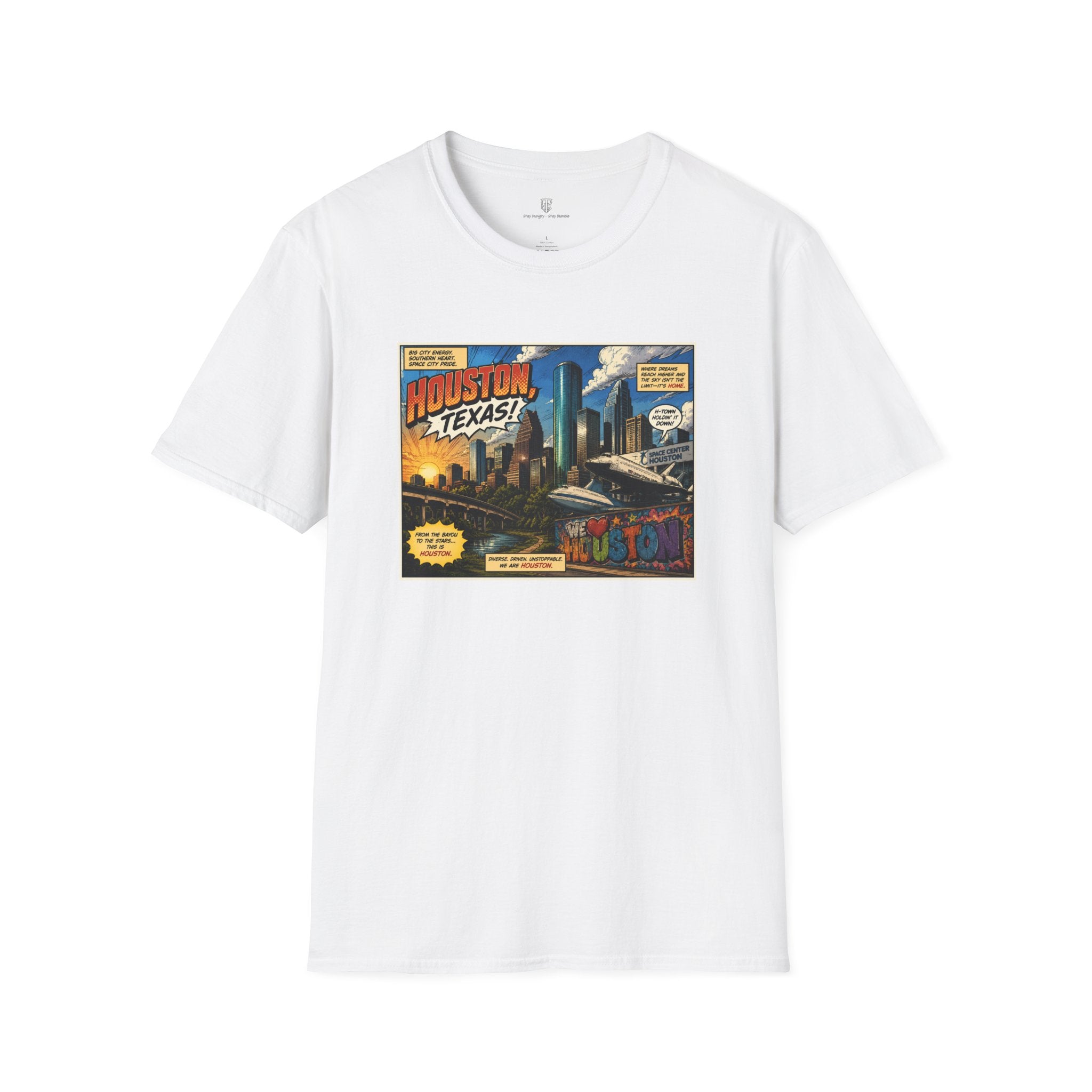Houston Texas T‑Shirt — Vintage Comic Skyline Graphic Tee