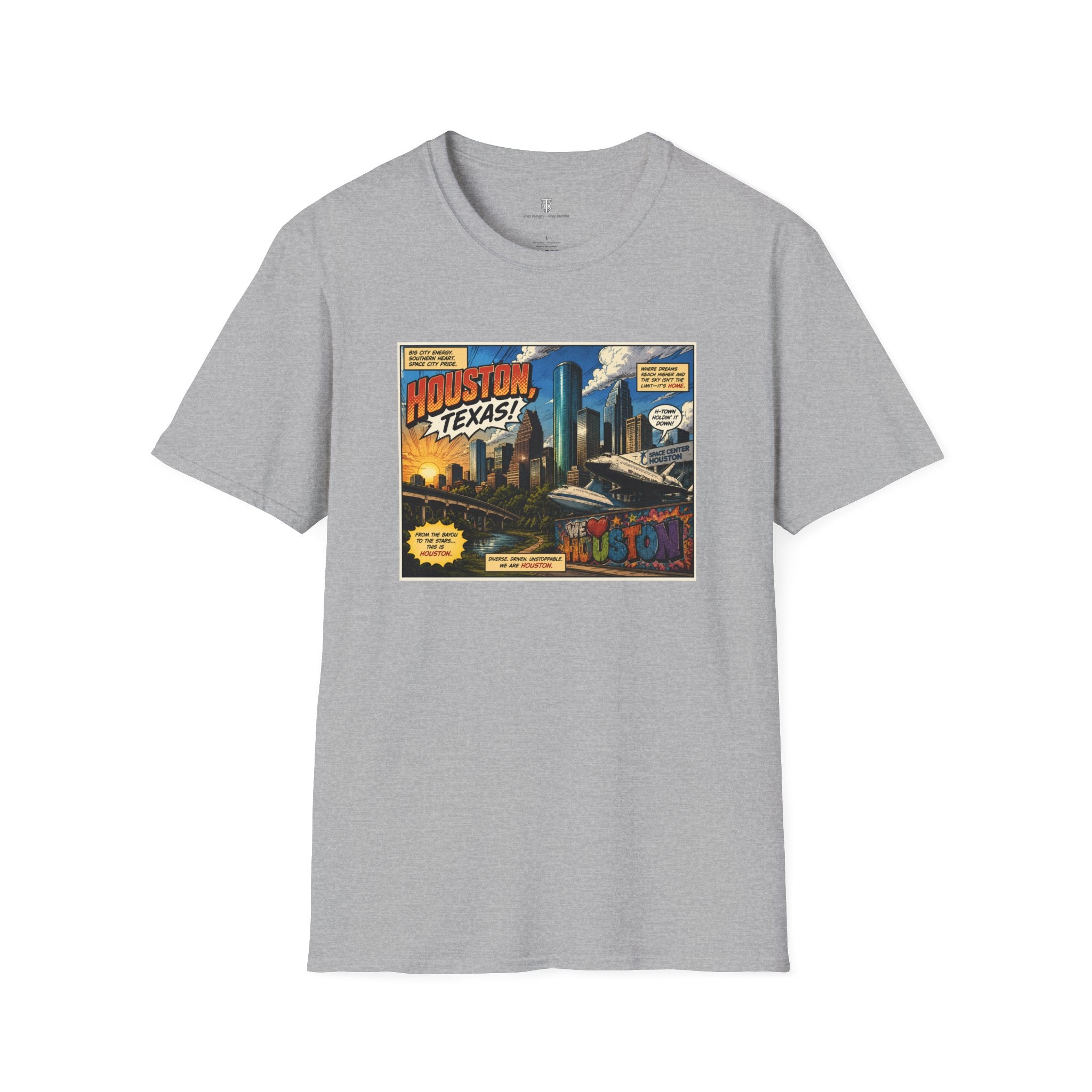 Houston Texas T‑Shirt — Vintage Comic Skyline Graphic Tee
