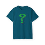 Riddle Me This Graphic T-Shirt — Green Retro Question Symbol Tee
