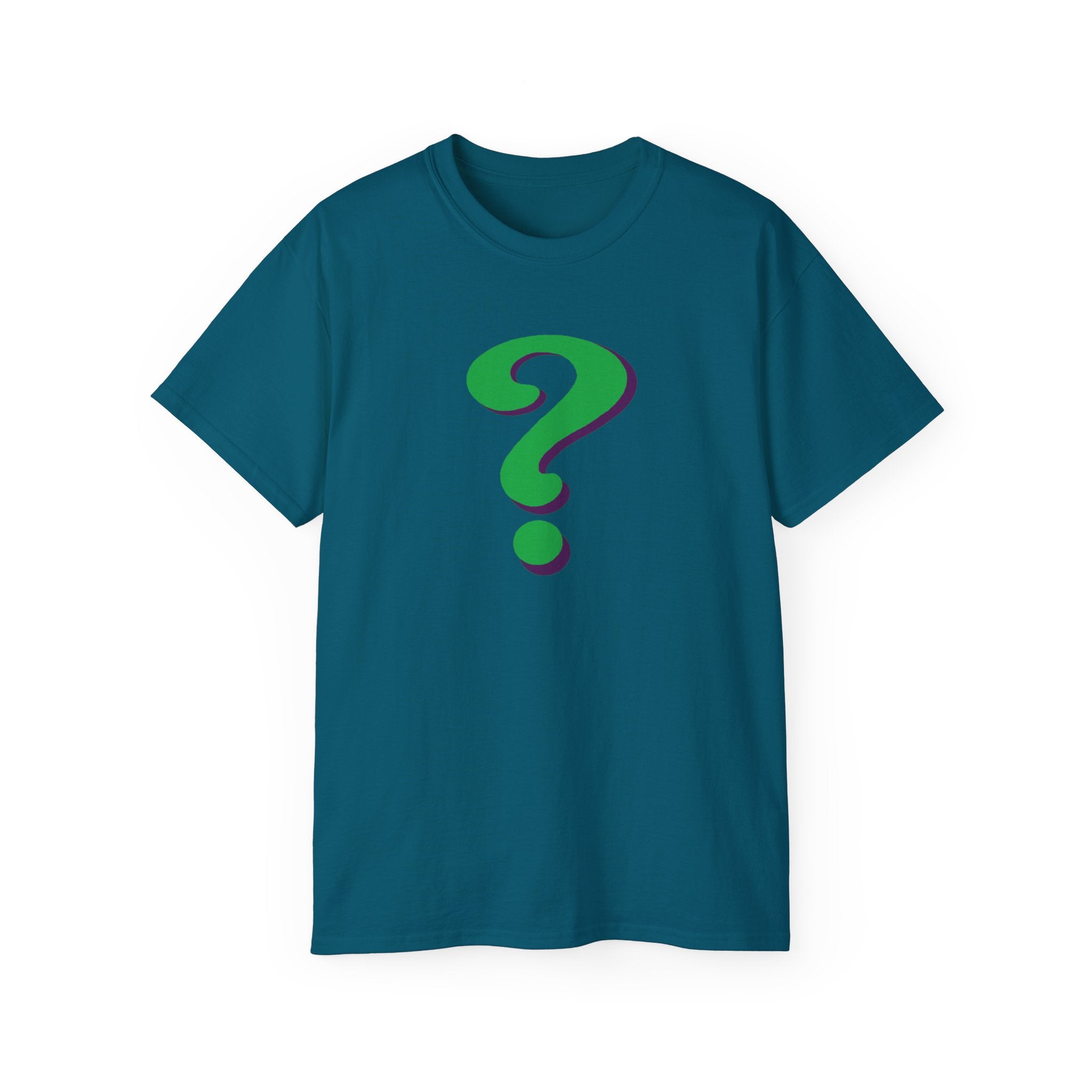 Riddle Me This Graphic T-Shirt — Green Retro Question Symbol Tee