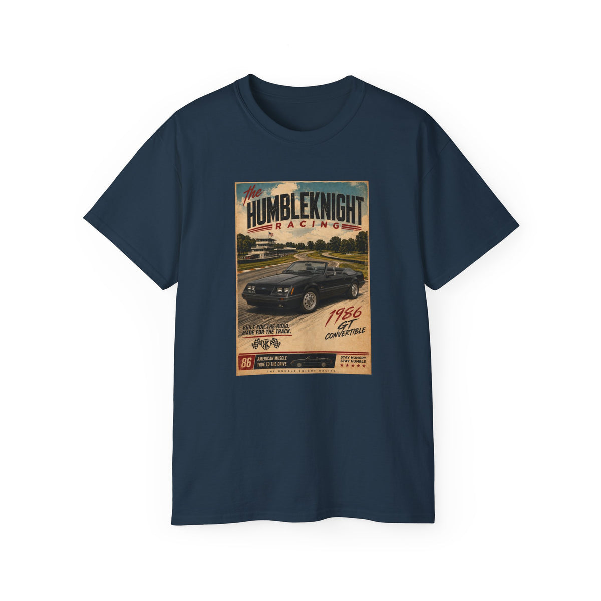 The HumbleKnight Racing – 1986 GT Convertible Vintage Muscle Car Tee