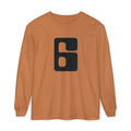Jonathan E Number 6 Long Sleeve Tee — Vintage Block '6' Graphic Shirt