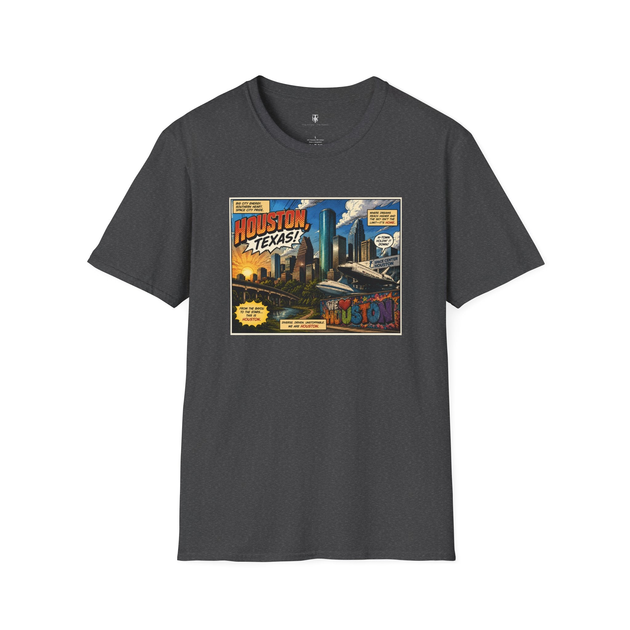 Houston Texas T‑Shirt — Vintage Comic Skyline Graphic Tee