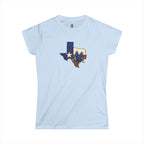 Texas State Outline Tee with Bluebonnets & Lone Star – Women's