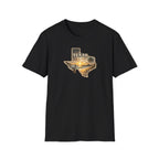 Texas Sunset State Map T-Shirt — Vintage Beach Palm Scenic Tee