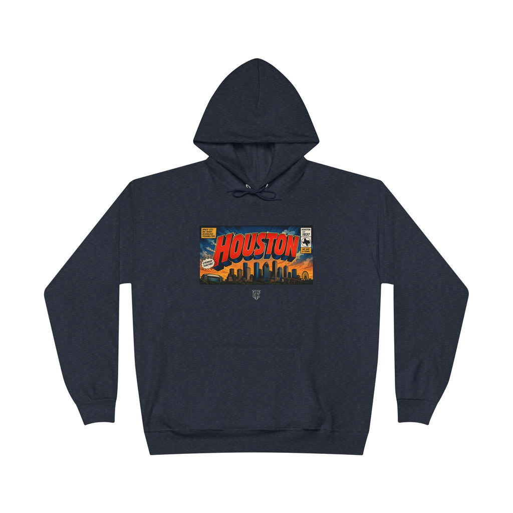 Houston Skyline Hoodie — Vintage Comic Book Design