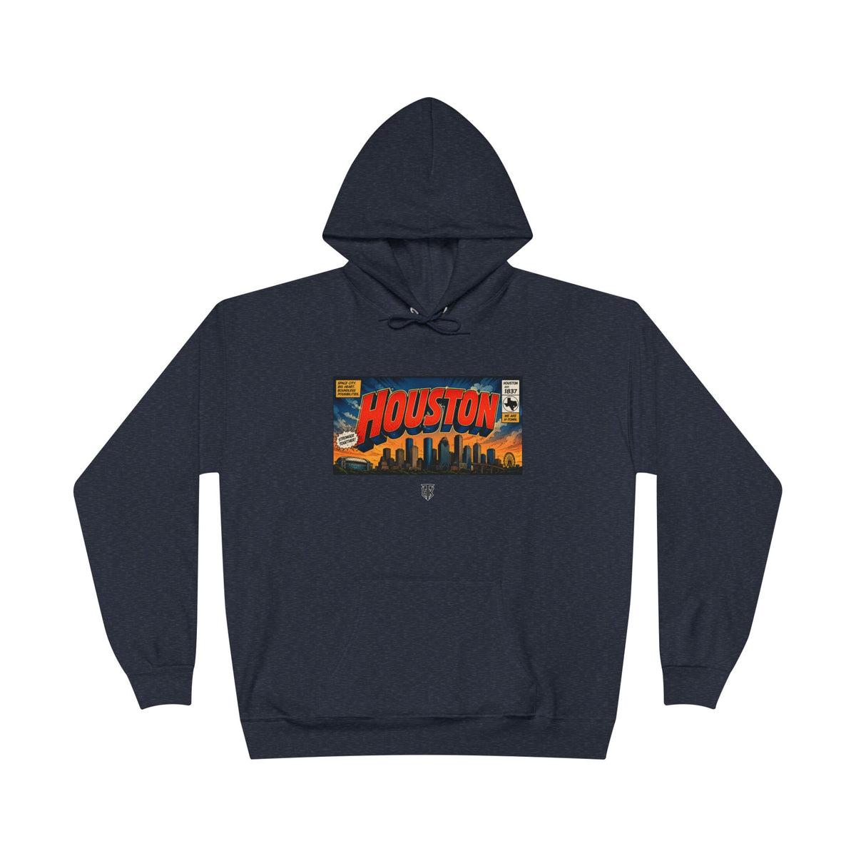 Houston Skyline Hoodie — Vintage Comic Book Design