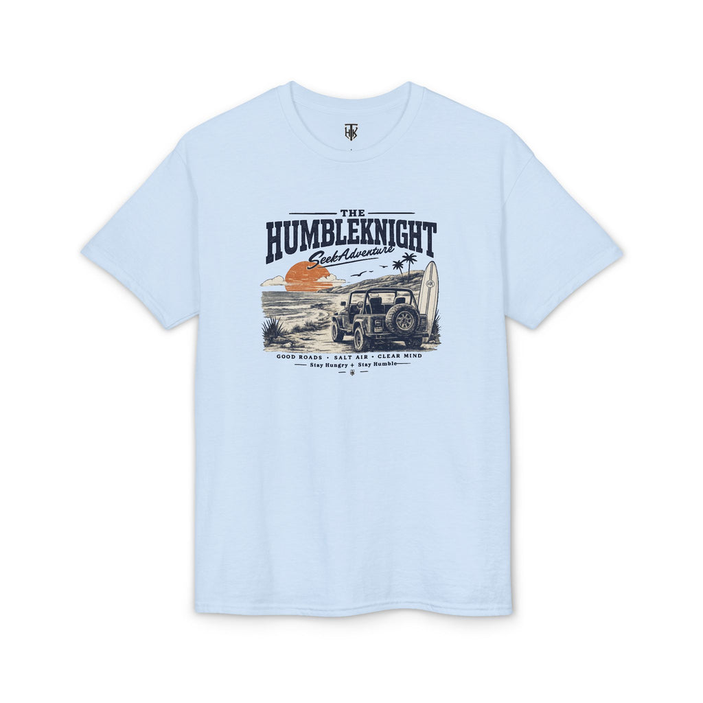 HumbleKnight Surf Jeep T-Shirt — Vintage Beach Adventure Graphic Tee