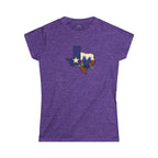 Texas State Outline Tee with Bluebonnets & Lone Star – Women's