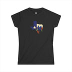 Texas State Outline Tee with Bluebonnets & Lone Star – Women's