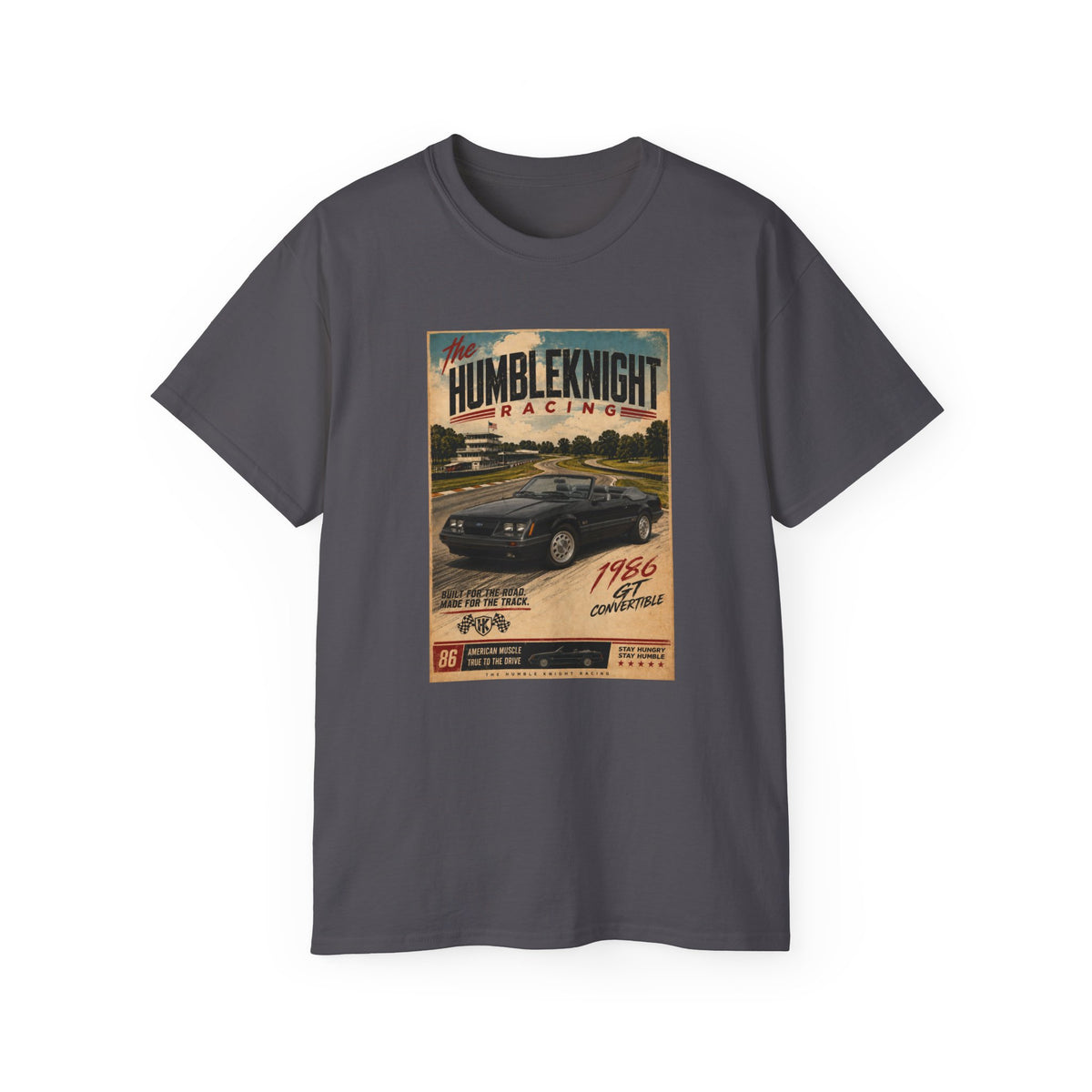 The HumbleKnight Racing – 1986 GT Convertible Vintage Muscle Car Tee