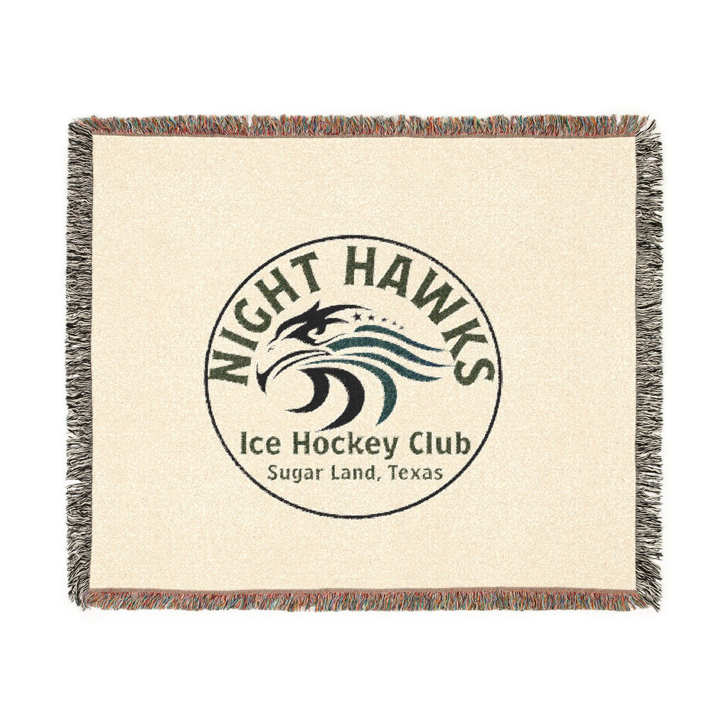 Night Hawks Ice Hockey Club Woven Blanket — Sugar Land Texas Team Throw