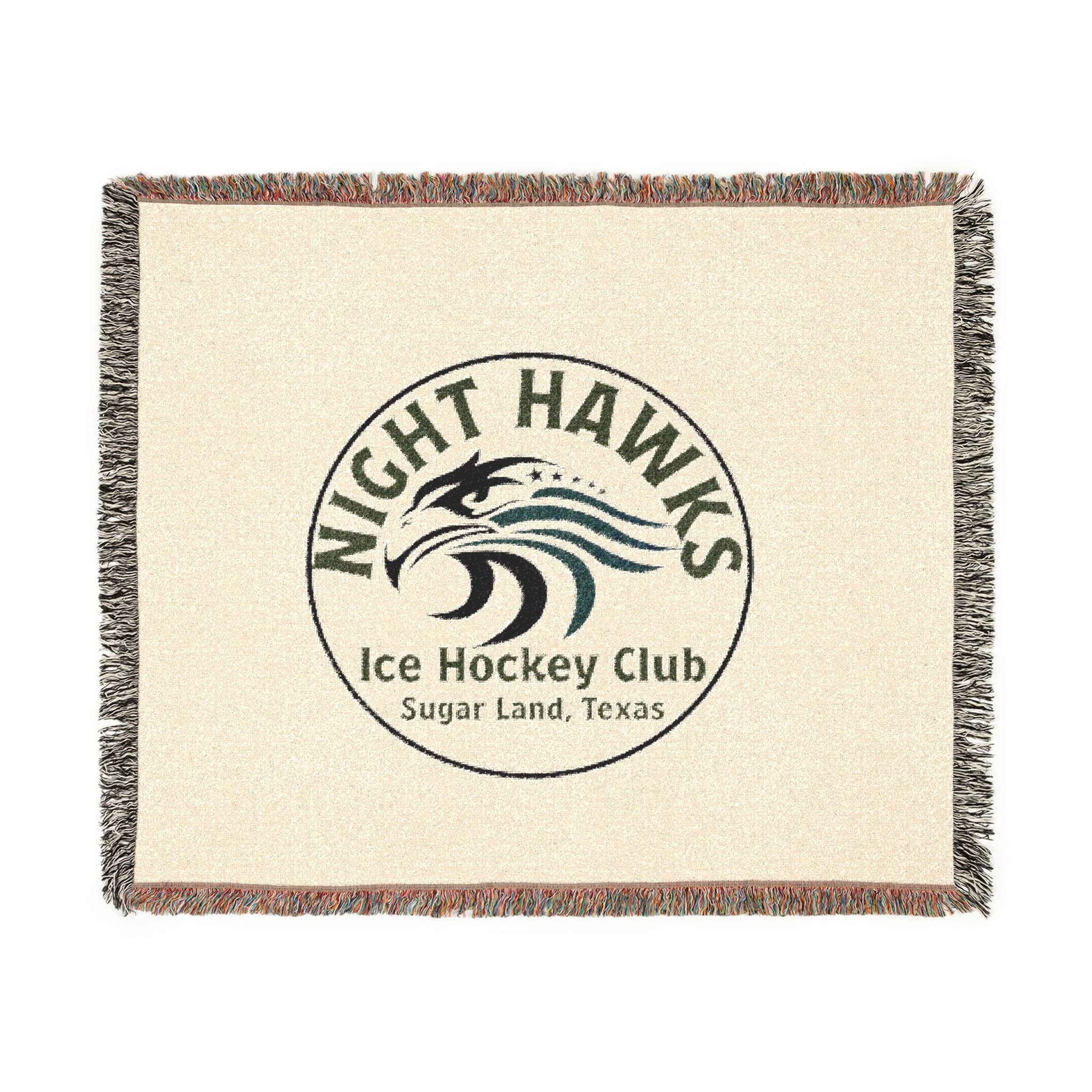 Night Hawks Ice Hockey Club Woven Blanket — Sugar Land Texas Team Throw