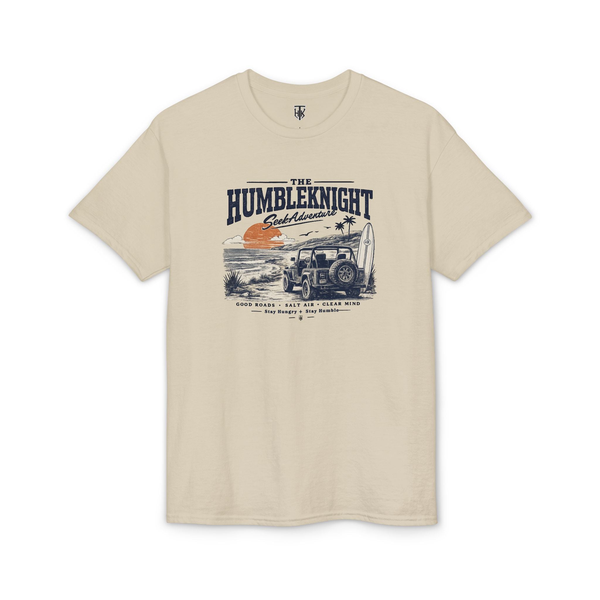 HumbleKnight Surf Jeep T-Shirt — Vintage Beach Adventure Graphic Tee