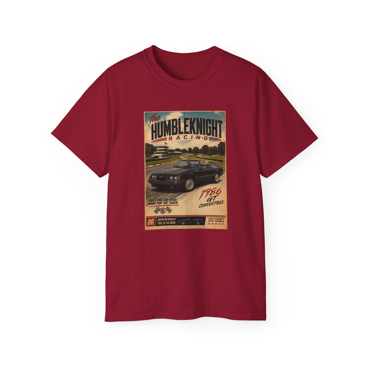 The HumbleKnight Racing – 1986 GT Convertible Vintage Muscle Car Tee