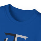 Shield Monogram Tee — Elegant Metallic Initials Graphic T-Shirt