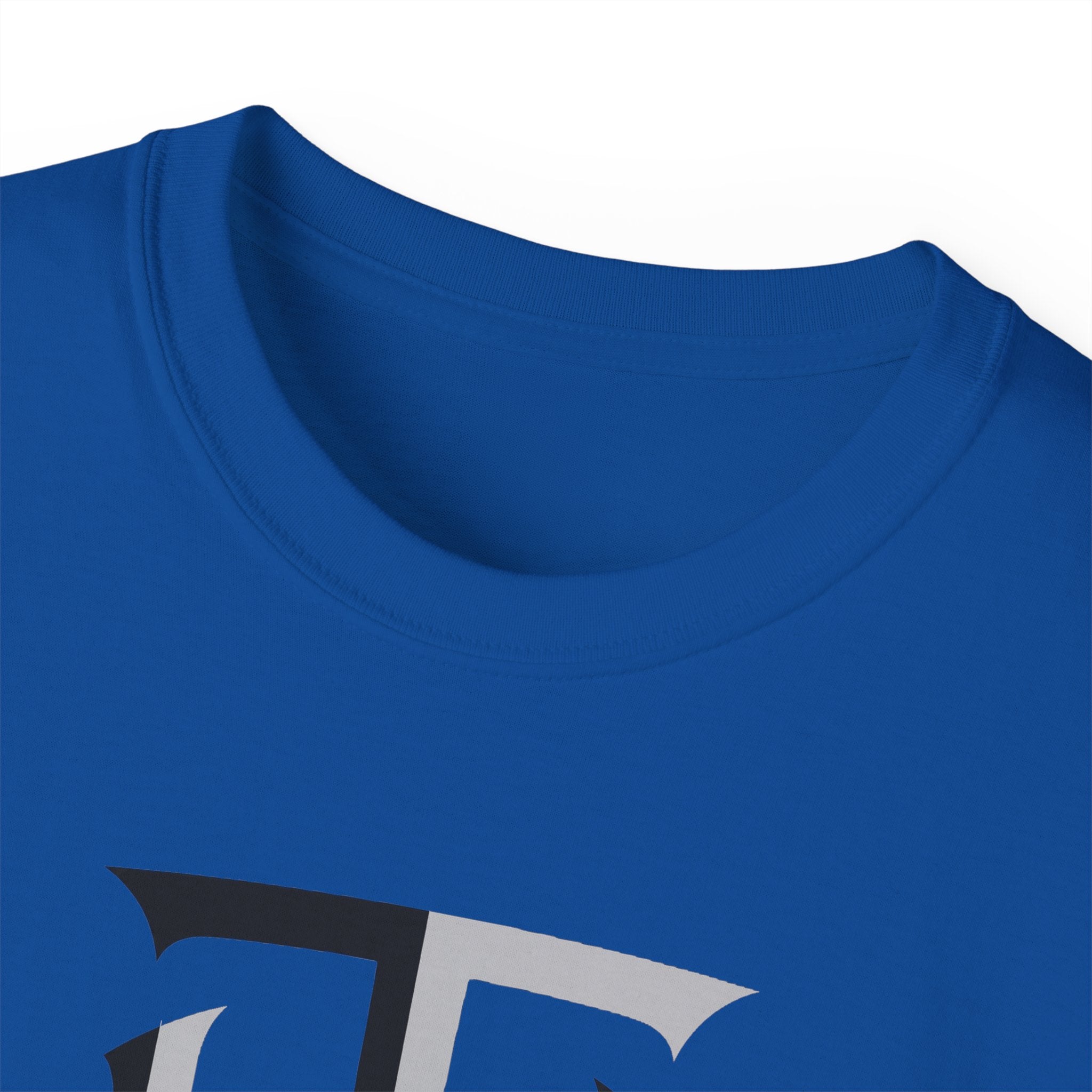 Shield Monogram Tee — Elegant Metallic Initials Graphic T-Shirt