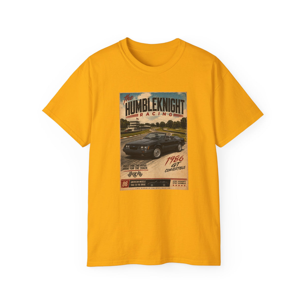 The HumbleKnight Racing – 1986 GT Convertible Vintage Muscle Car Tee