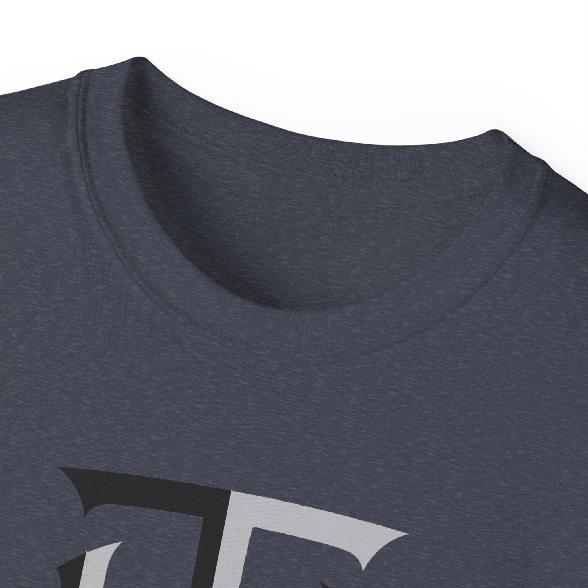 Shield Monogram Tee — Elegant Metallic Initials Graphic T-Shirt