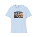 Galveston Beach Vintage T-Shirt — Texas Sunset Jeep Graphic