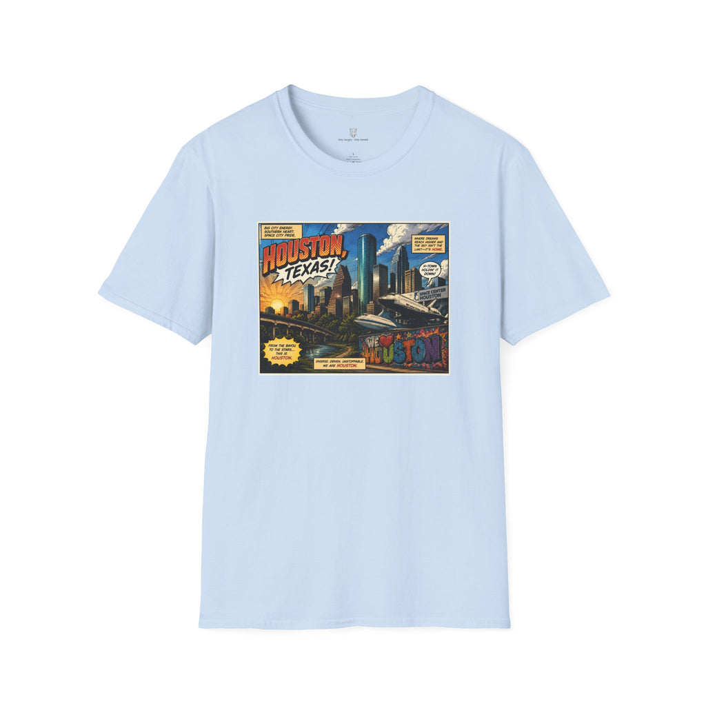Houston Texas T‑Shirt — Vintage Comic Skyline Graphic Tee
