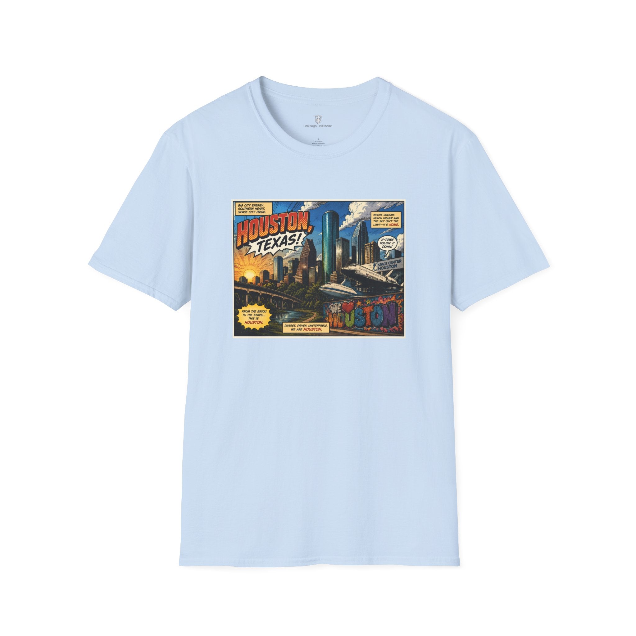 Houston Texas T‑Shirt — Vintage Comic Skyline Graphic Tee