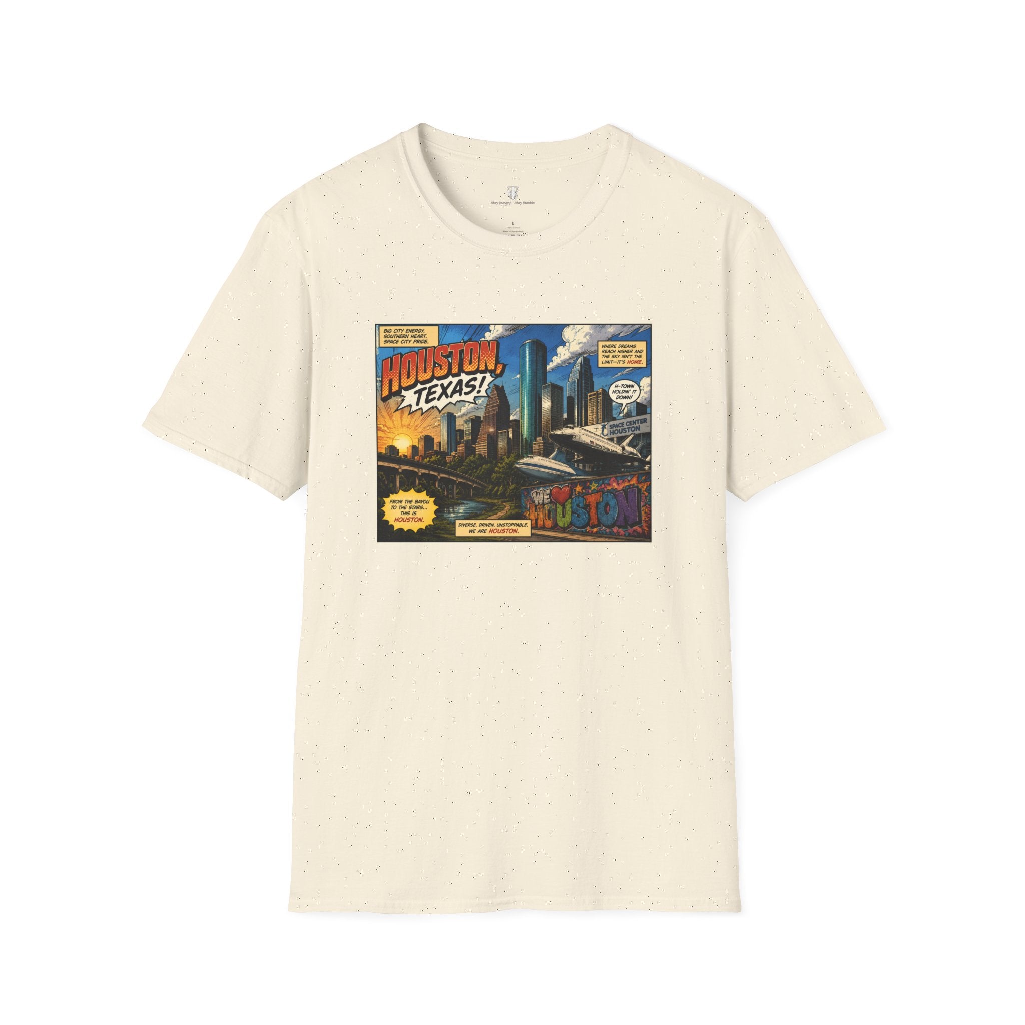 Houston Texas T‑Shirt — Vintage Comic Skyline Graphic Tee