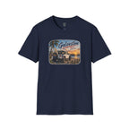 Galveston Beach Vintage T-Shirt — Texas Sunset Jeep Graphic