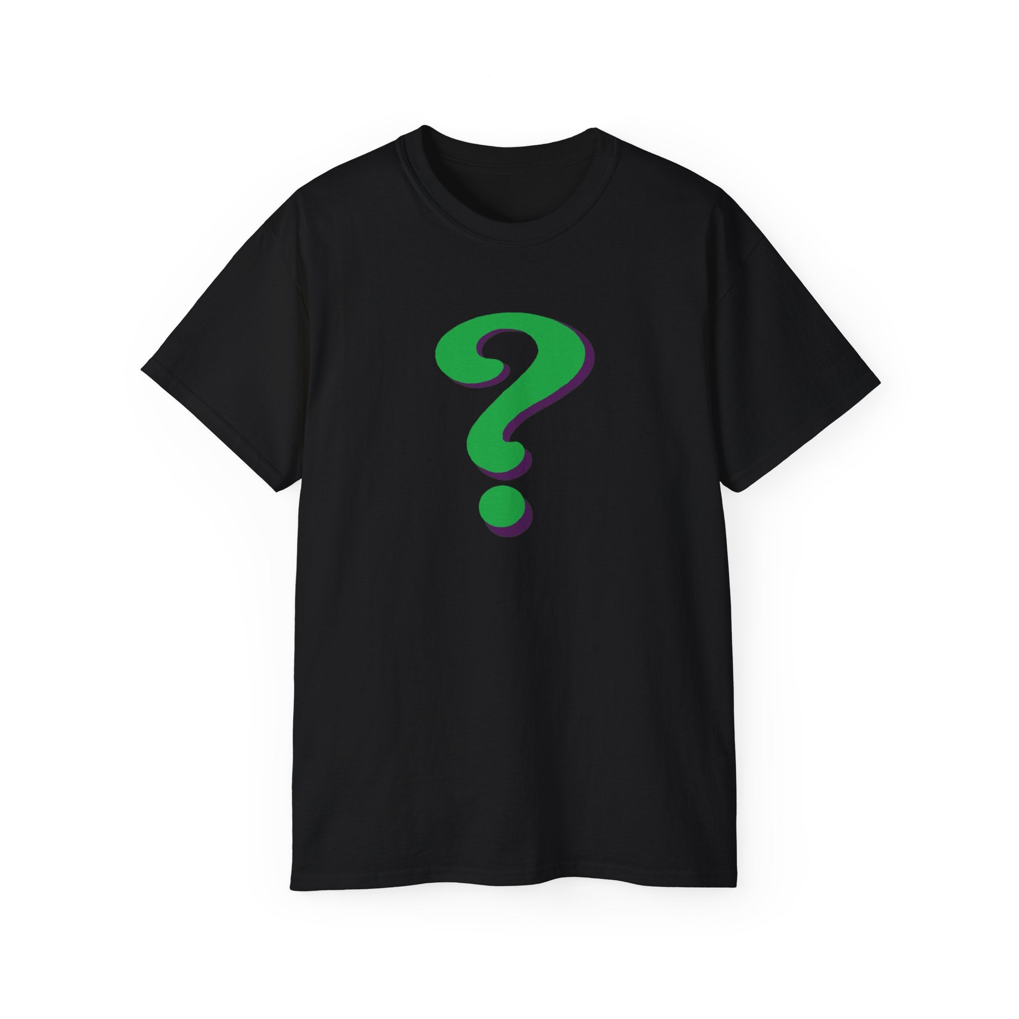 Riddle Me This Graphic T-Shirt — Green Retro Question Symbol Tee