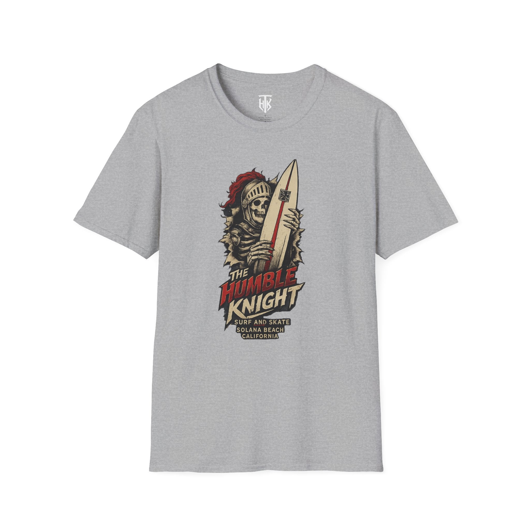 T‑Shirt — 'The Humble Knight' Skeleton Surfer Graphic Tee