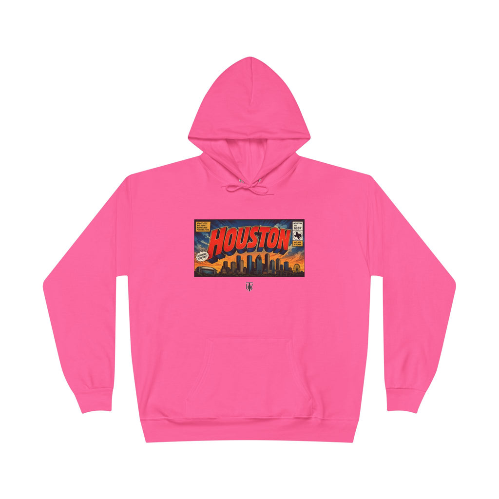 Houston Skyline Hoodie — Vintage Comic Book Design