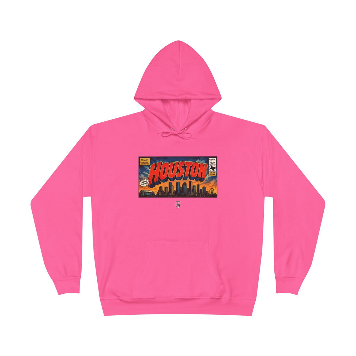 Houston Skyline Hoodie — Vintage Comic Book Design